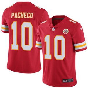 ISIAH PACHECO 10 - KANSAS CITY CHIEFS RED STITCHED FOOTBALL JERSEY